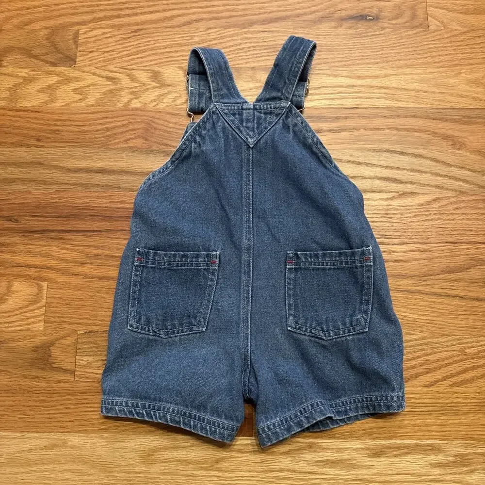 VTG Nick JR Blue's Clues Blue Denim Overall Shortalls Embroidered 18 Months